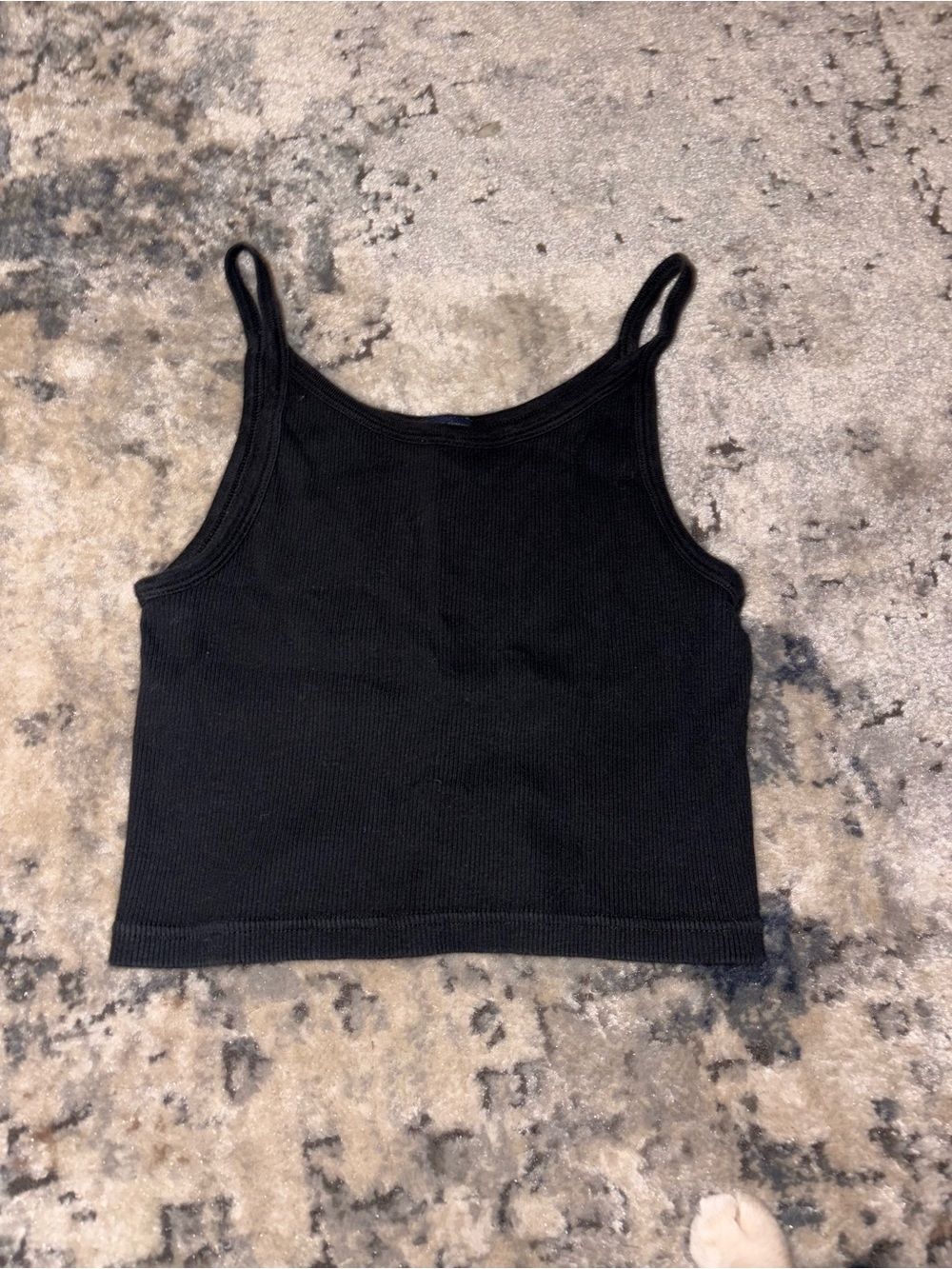Brandy Melville Black Ribbed Cropped Tank